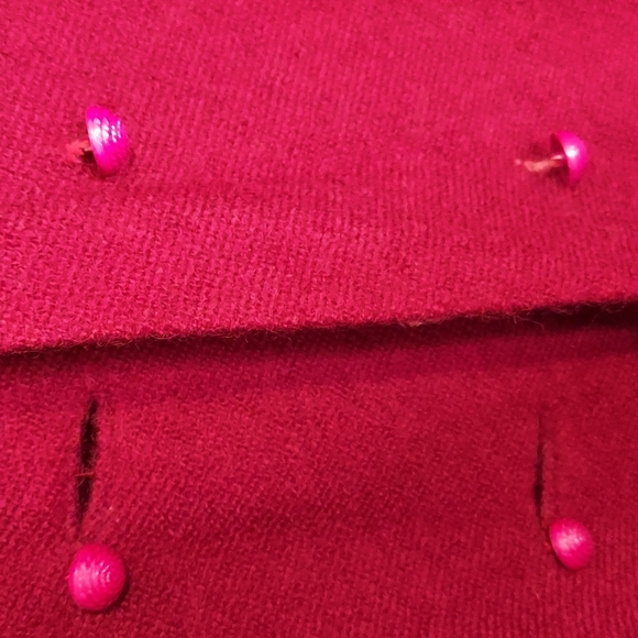 Vintage 1960s Maroon Red Knee Length Wool Coat Size Large - Picture 11 of 16